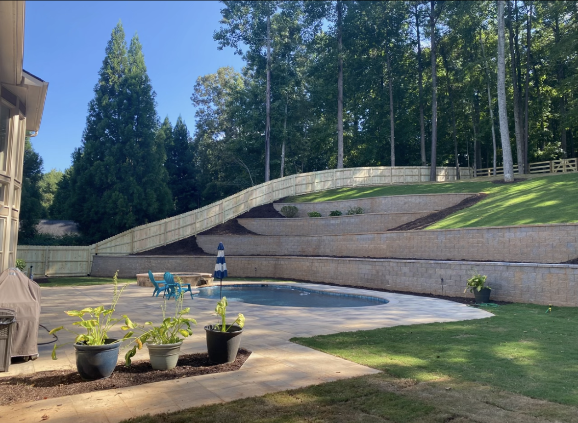 Retaining wall project footprint